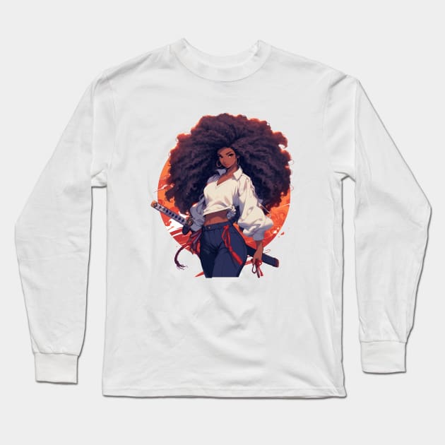 Afro Samurai Girl Long Sleeve T-Shirt by Genbu